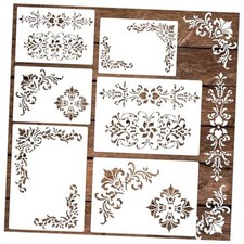 Corner Stencils for Painting, Vintage Damask Border Stencil 6pcs Corners