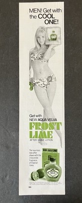 1967 Aqua Velva Frost Lime After Shave Lotion Woman Bikini Vintage Print Ad