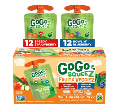 GoGo squeeZ No Sugar Added Fruit & veggieZ Applesauce and Puree Variety Pack, Sp