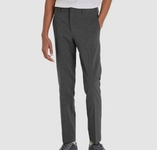 Kenneth Cole Reaction Kids Boys Gray Solid Slim-Fit Suit Dress Pants Size 18W