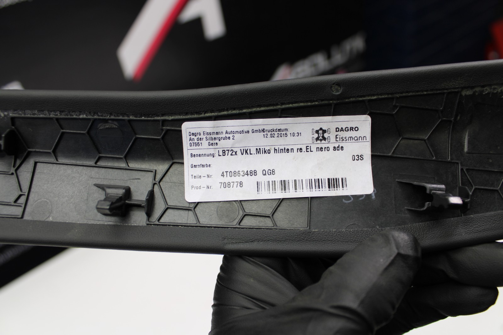 Lamborghini Huracan LP580 LP610 RH CNS Side Trim Panel OEM 4T0863488 QG8