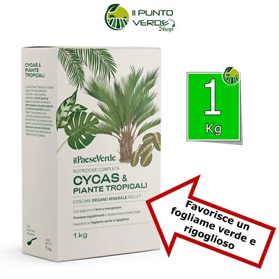 IL PAESE VERDE Concime CYCAS PALME e PIANTE TROPICALI da 1 Kg minerale NPK 12.7.5 PROMO