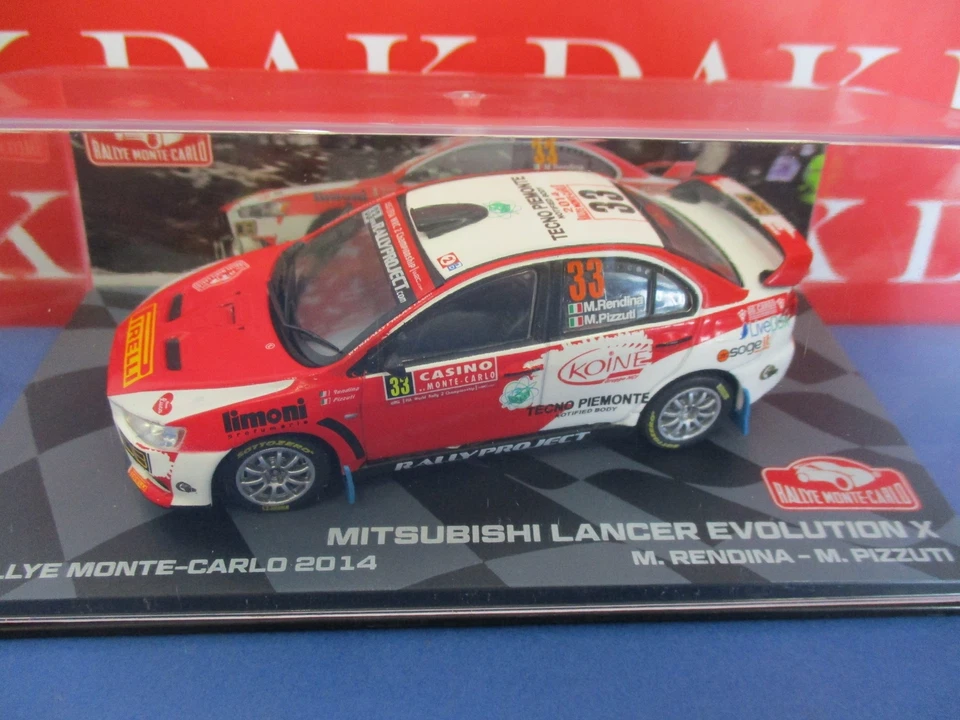 Die cast 1/43 Modellino Auto Mitsubishi Lancer EVO X Monte Carlo 2014 M. Rendina - Immagine 4 di 4