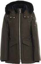 Moose Knuckles Women's Army Green Jacket With Natural Fur Size M Gift For Her