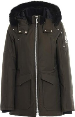 Moose Knuckles Women's Jacket Size S Green with Natural Fur Gift for Her