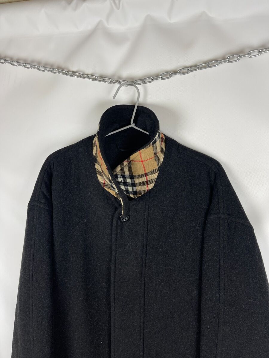 Burberry London wool nova check vintage dark grey coat | eBay Burberry London wool nova check vintage dark grey coat | eBay
