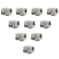 6P6C White RJ11 CAT3 Telephone Network Keystone Jack Insert for Wall Plate 10/pk