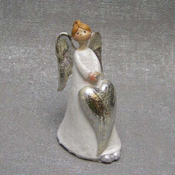 Gilde Engel Silberherz Herz Schutzengel Silber Weiß Winter Weihnachten Advent-image