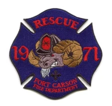 Fort Carson Fire Department Rescue 1971 US Army Military Patch Colorado CO