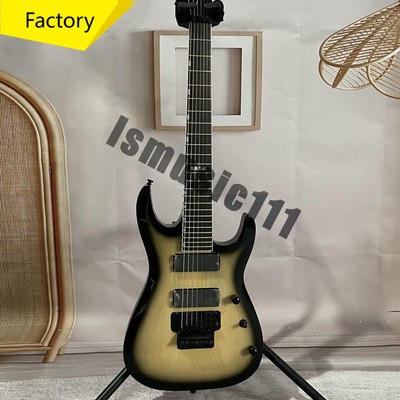 Factory Sunburst Body ST Electric Guitar HH Pickups Basswood Body Maple Neck