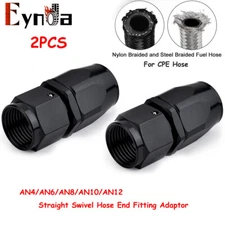 2X 4AN/6AN/8AN/10AN/12AN Straight Swivel Hose End Fitting Adaptor For CPE Hose 