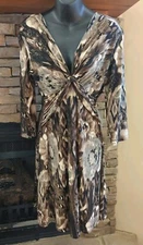 Women's Dress Size M Connected Apparel  Sexy Deep V-neck Stretch