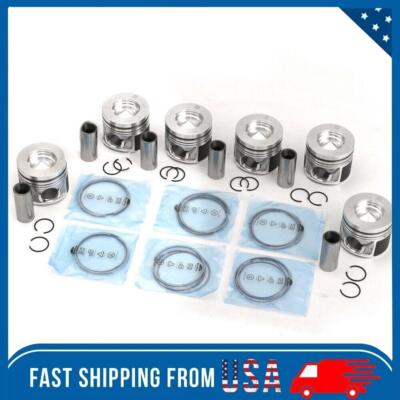 6Pack Pistons Rings Set 059107065DF For VW Touareg Audi A4 A6 Q7 3.0 TDI Diesel