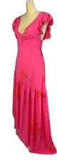 Free People Dress Maxi 2 Long High Low Hot Pink Boho Hippie Hawaiian Tropical NW