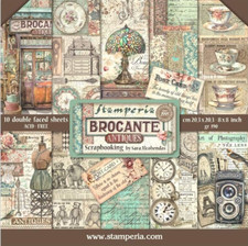 Stamperia BROCANTE ANTIQUES - 8" X 8" - Double Sided Paper 10 SHEETS - MARCH '24