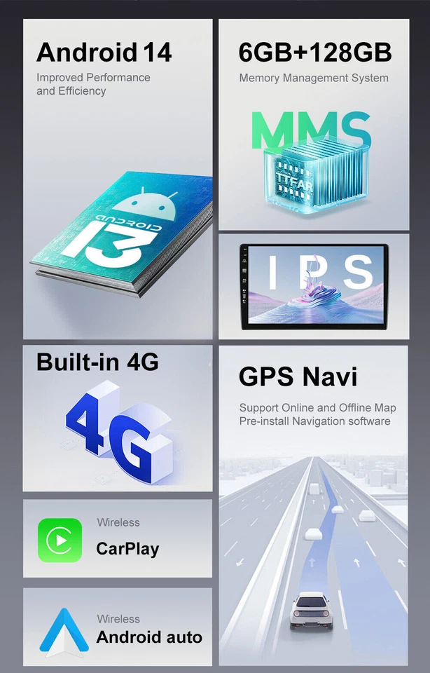 DAB+ Für Nissan Qashqai X-Trail T32 2013-17 Autoraido Android 14 CarPlay HDMI 4G - Bild 4 von 4