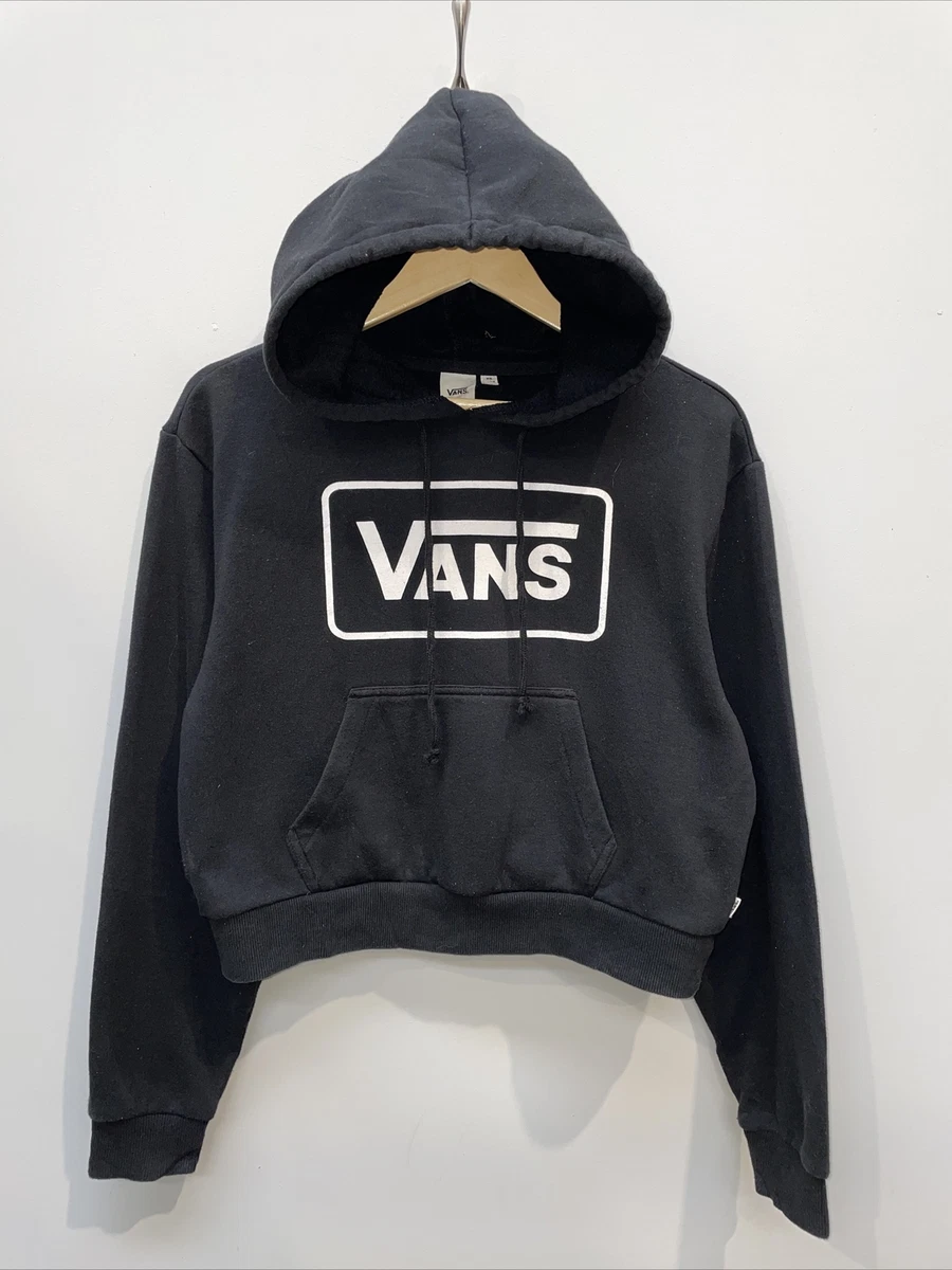 Vans Black Cropped Hoodie Sweatshirt Size XS CDY176 eBay