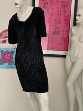 1980s Beaded Silk Little Black dress-vintage-small-medium-Sparkle-Sequin-glam