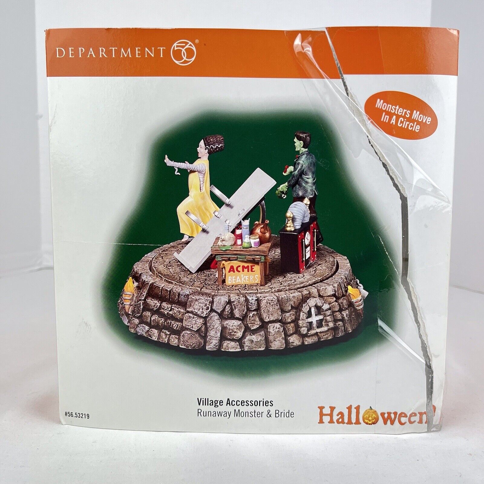 Dept 56 Halloween Village Accessory 2005 Runaway Monster & Bride 53219 - Picture 19 of 23