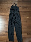 FOREVER 21 Women Tie Neck Halter style Black Jumpsuit sz Medium 27" inseam — photo 4
