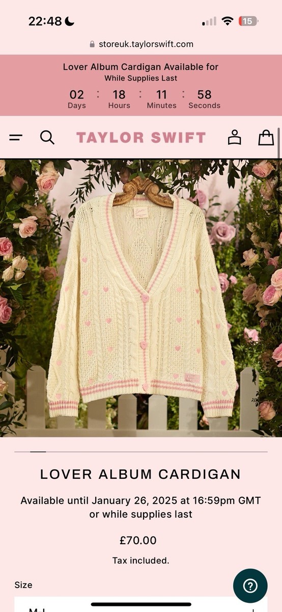 taylor swift lover cardigan | eBay UK