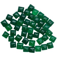 45 Stück Natürlich Reich Grün Onyx 8.7-10mm Quadrat Cabochon Lose Edelsteine Lot