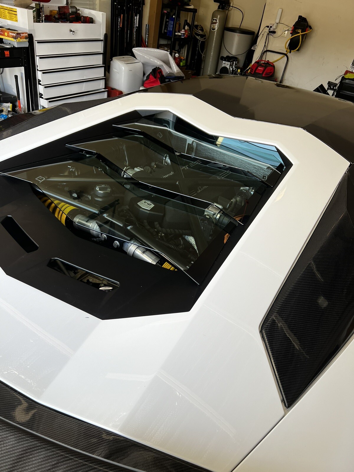 Aventador Lamborghini Rear Hood Glass