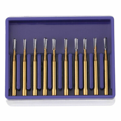 10Pcs Dental Tungsten Carbide Burs Crown Cutter Cutting Transmetal FG 1957 VIP