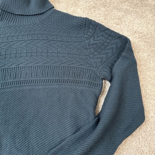J. Peterman Men’s Turtle Neck Sweater Small Knit Light Size Small Blue - Picture 4 of 9