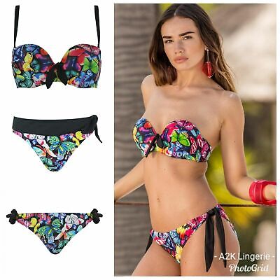 Pour Moi Mykonos Padded Halter Top Underwired Bikini Top or Fold Brief