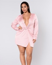 Fashion Nova 3x Pink Satin Dress