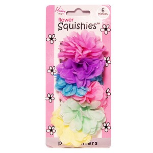 Mia Girl Squishies Terry Cloth Ponytail Holders W Flowers Hair