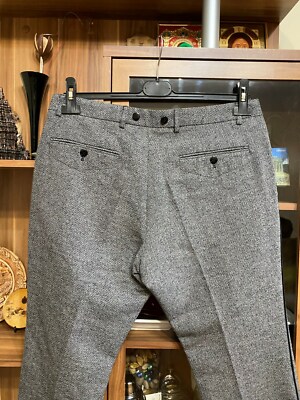 DRIES VAN NOTEN GREY MELANGE TWEED WOOL BLEND CROPPED PANTS-SIZE DRIES VAN NOTEN GREY MELANGE TWEED WOOL BLEND CROPPED PANTS-SIZE