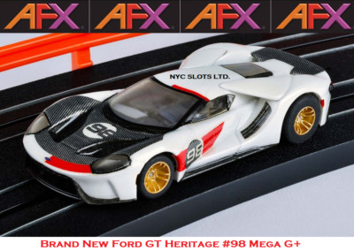 New AFX  Ford GT Heritage #98 Mega G+ Fits Auto World, HO Slot Car AFX 22044