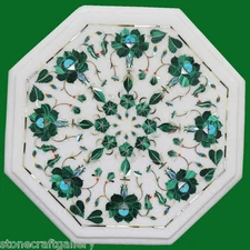 12" Marble Corner Table Top Pietra dura Handmade Work Home Decor 