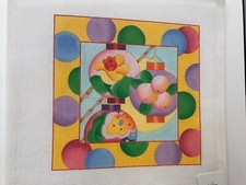 Hand painted needlepoint japanese design canvas