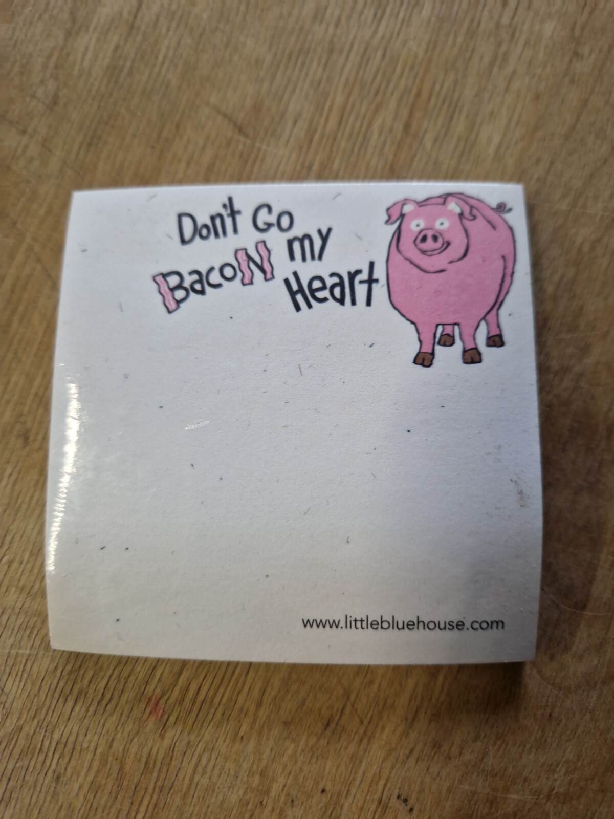 Don't Go Bacon My Heart Sticky Notepad Pig Funny Sticky Note Pad Sticky Notes