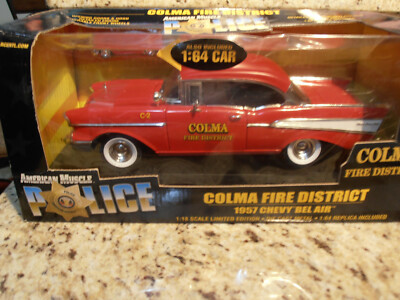 ERTL American Muscle 1957 Chevy Bel Air Colma CA Fire District w 1:64 car