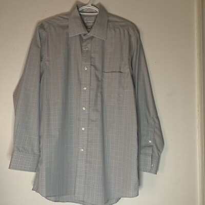 eagle non iron dress shirts Eagle Shirt Makers Men's Long Sleeve Non-Iron Stretch Collar 3XL 34-35 Big  Fit