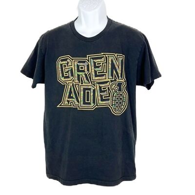 Grenade Shirt Men Medium Medium Black Graphic Spellout Short Sleeve Tee Casual