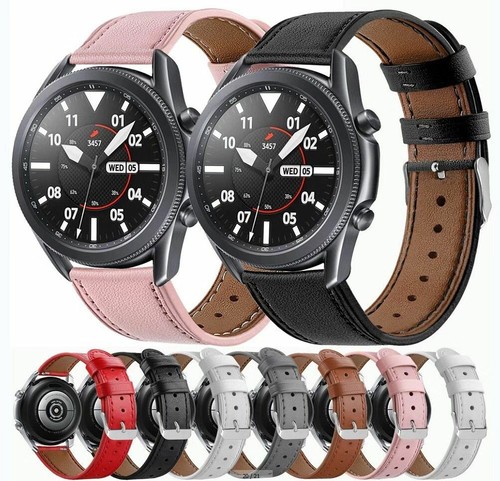 For Samsung Galaxy Watch 3 41/45mm R840/R850 Genuine Leather Wrist Band  Strap | eBay