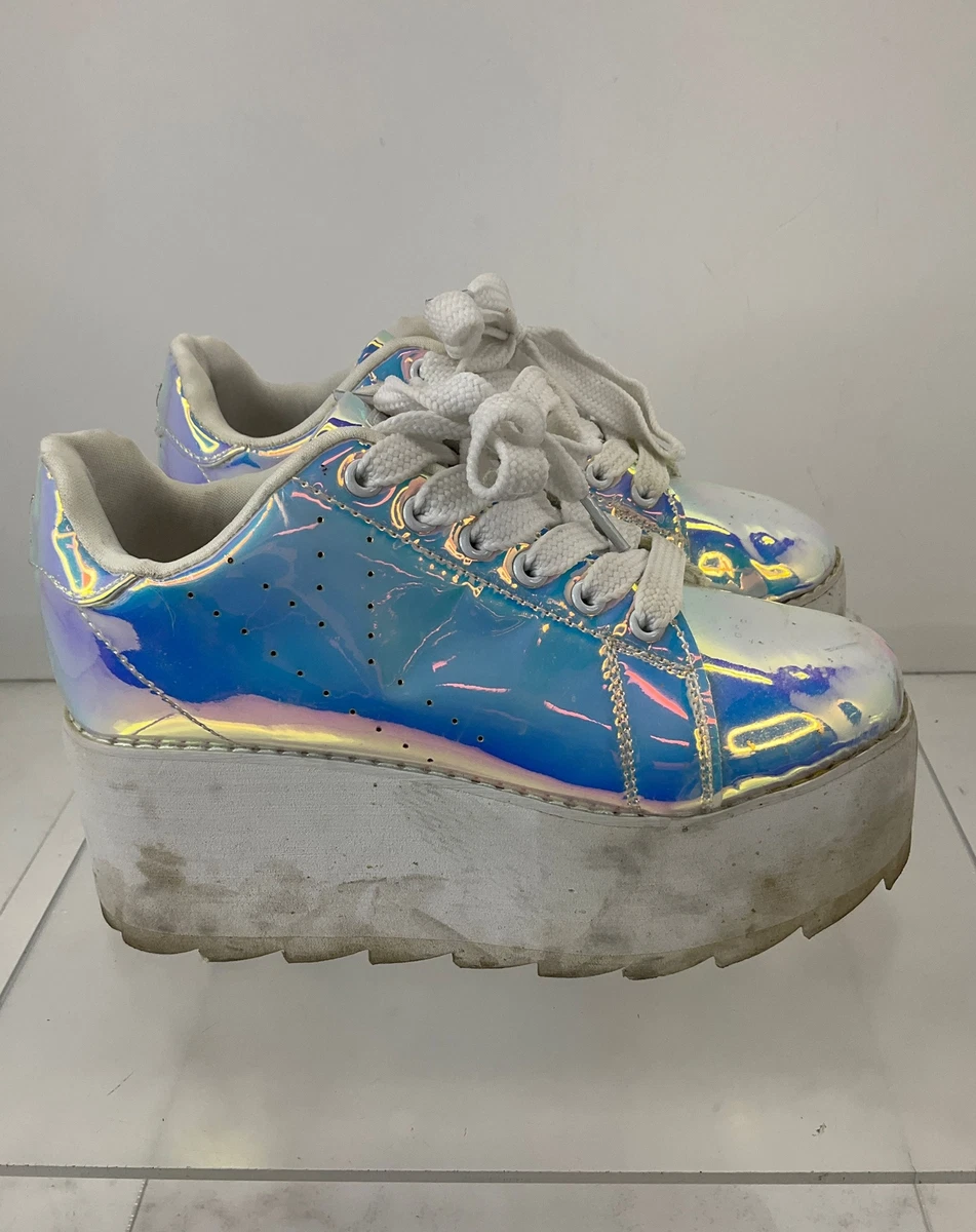 YRU Lala Atlantis Multicolor Iridescent Platform Sneakers 7 eBay