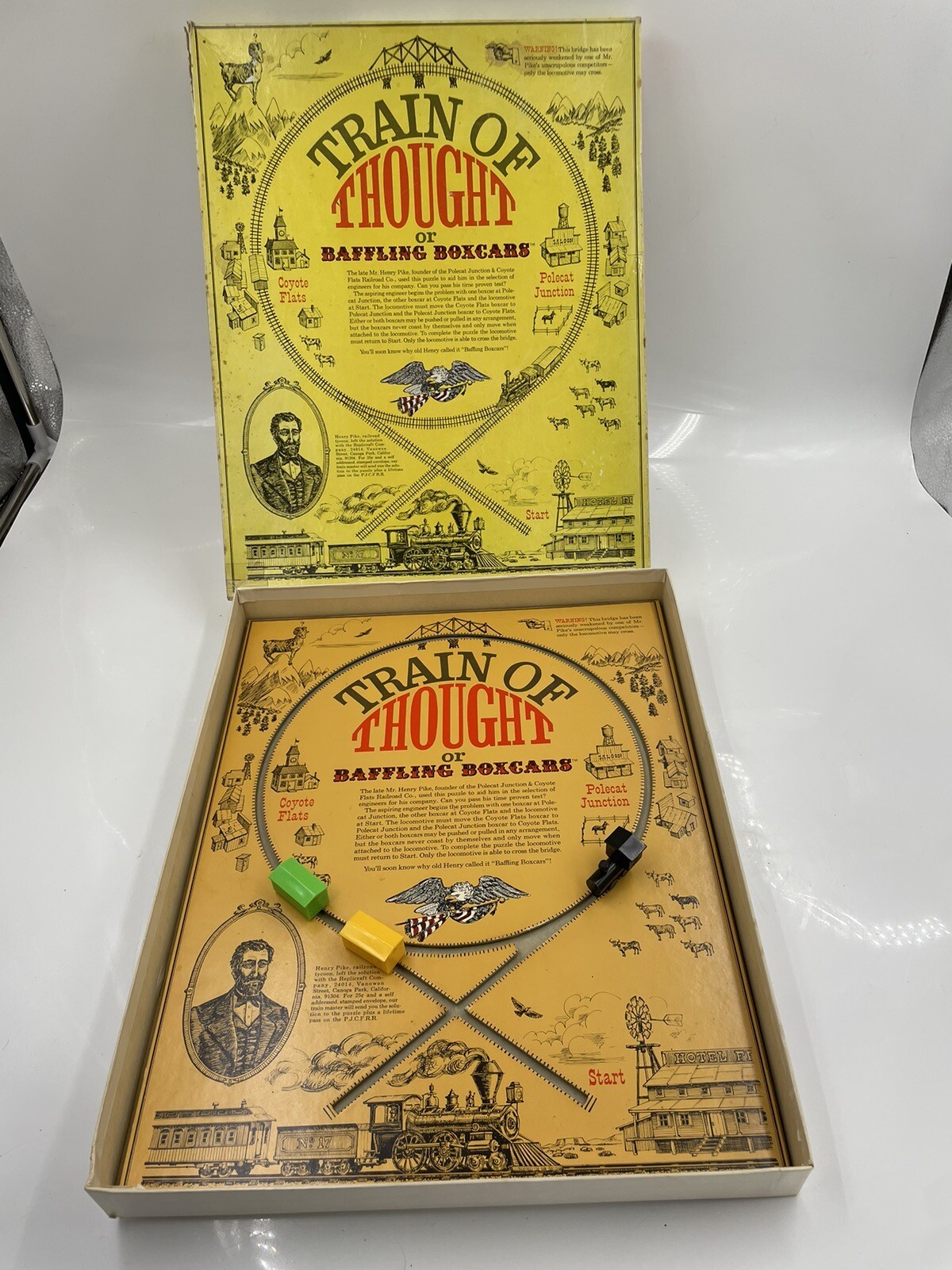 Train of thought or baffling boxcars board game vintage the replicraft