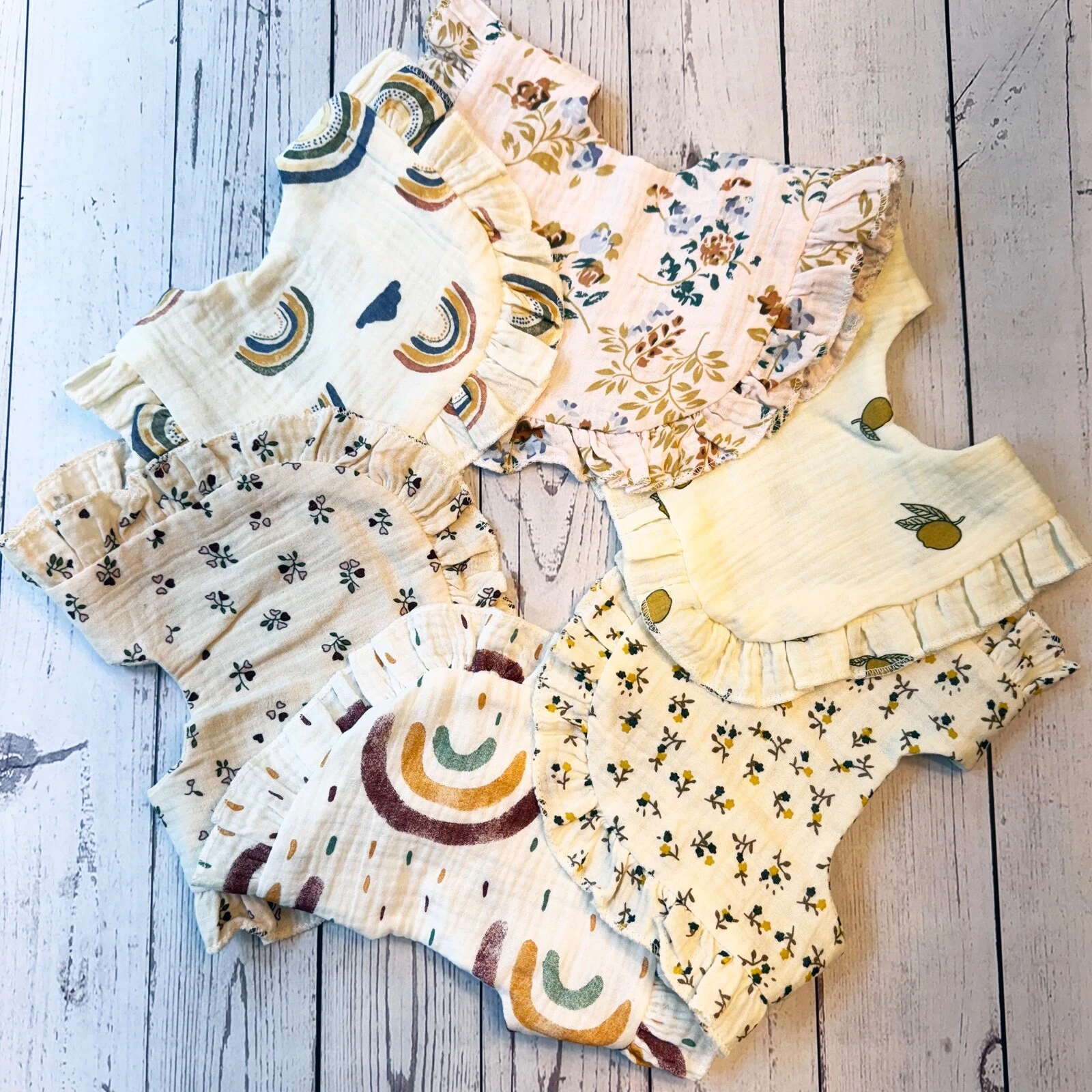 Baby BIBS 6 pack, drool bibs, 100% muslin cotton, retro, fashion, cute
Opens in a new window or tab