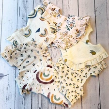 Baby BIBS 6 pack, drool bibs, 100% muslin cotton, retro, fashion, cute