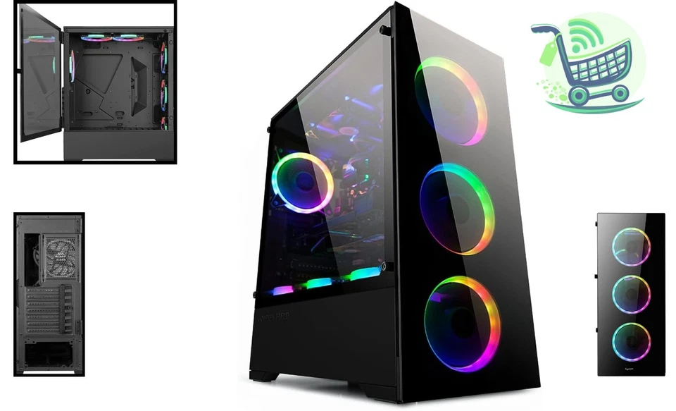 High-Performance Gaming Case with Tempered Glass & Dual Chamber Cooling Design - Image 2 of 4