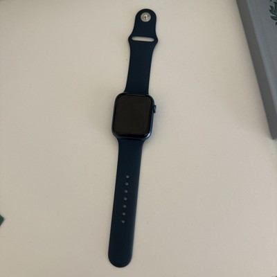 Apple Watch Series 7 45mm Blue Aluminum Case with Abyss Blue Sport Band...