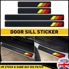 4x Rubber Car Door Scuff Plate Sill Cover Panel Step Protector Guards Universal