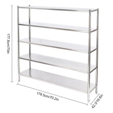 5 Tier Adjustable Shelf Storage Stainless Steel Shelving Heavy Duty Shelving
