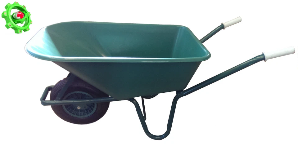 MADE IN ITALY CARRIOLA GIARDINAGGIO GIARDINO VASCA PLASTICA VERDE PVC RUOTA CON CUSCINETTO